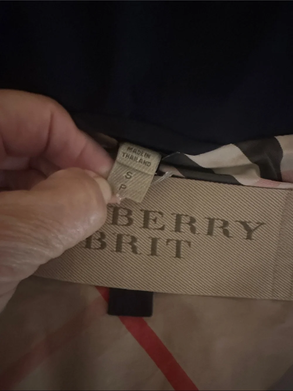 Burberry Brit Navy Rain Coat Jacket S/P